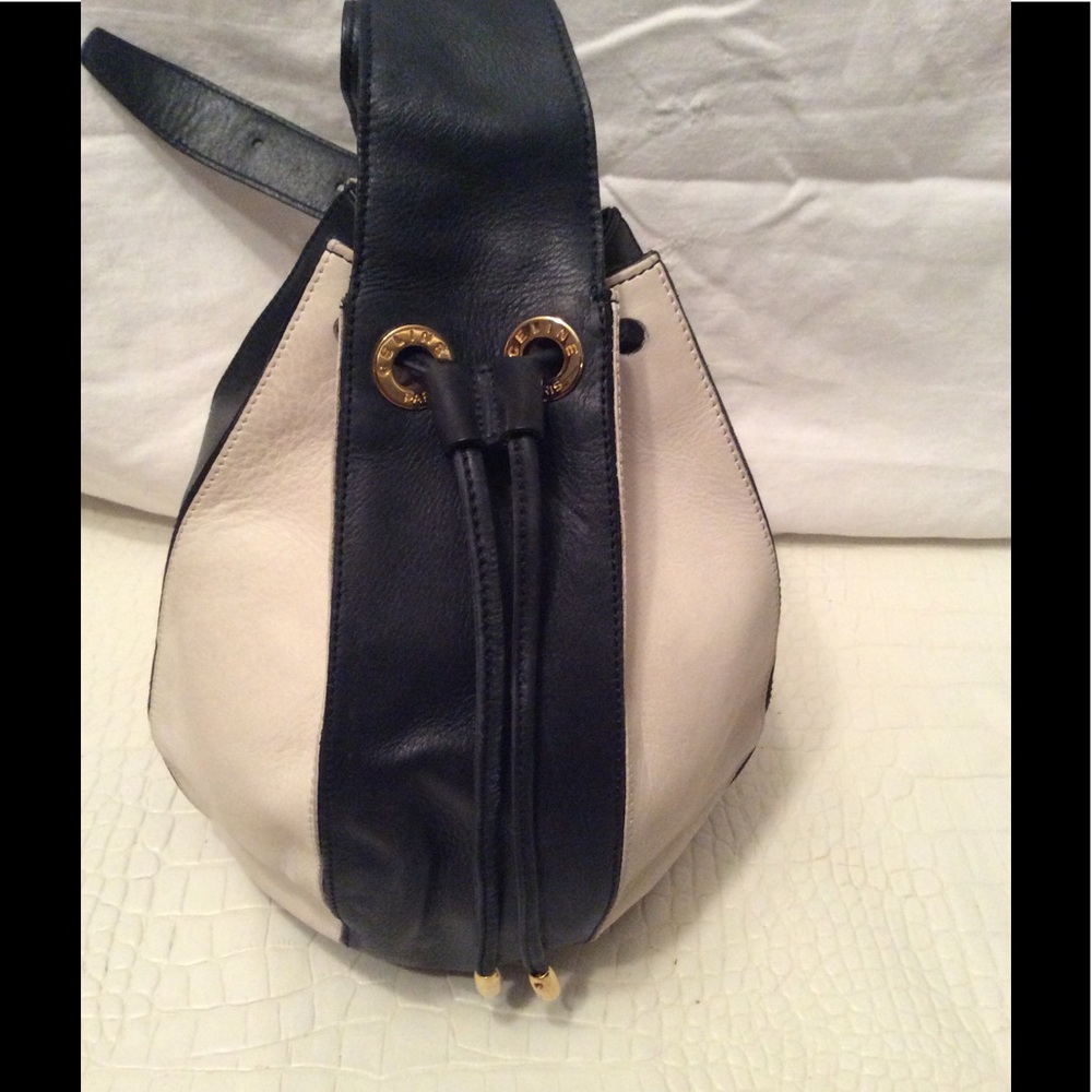 Celine Black and Cream Shoulder Bag